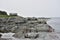 Wooden observatory platform on Island cape. Ile aux LiÃ¨vres on St-Lawrence river