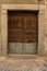 Wooden Old Door of a House in a Village in Spain