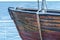 Wooden old iconic lifeboat on a ship vessel