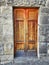 Wooden old solid door