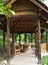 Wooden open dome for relaxing in park