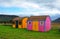 Wooden outdoor storage sheds, bold color