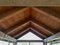 Wooden outdoor symmetrical roof construction