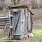 Wooden outdoors toilet