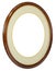 Wooden oval frame isolated background