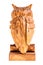 Wooden owl figurine back