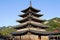 Wooden pagoda Palsangjeon of buddhist temple Beopjusa, Songnisan National Park, Korea