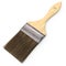 Wooden paint brush on an isolated white background. 3d illustration