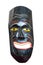Wooden painted african mask isolated over white.