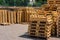 Wooden Palettes Industrial Usage Stack Closeup Factory Company S