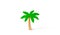 Wooden palm tree on an isolated background. Tours and cruises to warm countries. The development of tourism. Tropical island