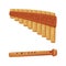 Wooden Panpipe and Flute as Romania Traditional Symbol and Object Vector Set