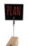 wooden paper clip stand with word PLAN