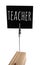 wooden paper clip stand with word TEACHER