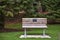 Wooden Park Bench in Arboretum