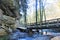 A wooden passage in the forest in Mullerthal