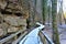 A wooden passage in the forest in Mullerthal