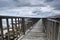 Wooden path on the Irish seaside