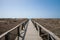 Wooden path to ocean horizontal