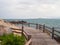 Wooden paths along the sea