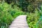 Wooden pathway above water at Plitvice National Park in Croatia