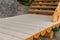 Wooden pathway and stairway made of half-logs