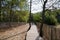 Wooden pathway to access atlantic beach in Lege Cap Ferret gironde france