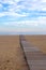 Wooden pathway to the sea in Arenys de Mar