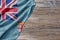 Wooden pattern old nature table board with Fiji flag