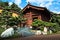 Wooden Pavillion in front of the lake inside