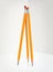 Wooden Pencils Standing on White Background