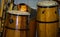 Wooden percussion instruments next to each other in a room