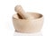 Wooden pestle in a mortar