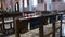 Wooden Pews Inside Catholic Cathedral, Benches for Prayers, Church Interior