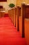 Wooden Pews in Old Fashioned Country Church
