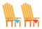 Wooden picnic chairs vector icon flat isolated