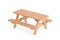 Wooden Picnic Table with Benches. 3d Rendering