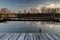 Wooden Pier in Autumn or Spring