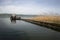 Wooden pier with camellia on the lake in Sapanca. Istanbul, Turkey.