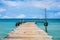 Wooden pier and cloudy sky ,noon light in koh kood Thailand