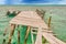 Wooden pier dock and ocean view at Caye Caulker Belize Caribbea