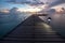 Wooden pier at the island in Indian ocean