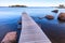 Wooden pier perspective, Saimaa lake landscape