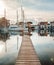 Wooden pier, port of Grimaud, France