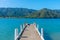 Wooden pier at Queen Charlotte sound at New Zealand