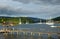 Wooden pier at Savusavu harbor, Vanua Levu island, Fiji