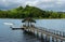 Wooden pier at Savusavu harbor, Vanua Levu island, Fiji