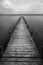 Wooden pier at silence lake, monochrome shoot