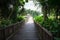 Wooden pier on tropical lake.