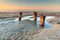 Wooden Pilings at Low Tide Folly Beach Washout